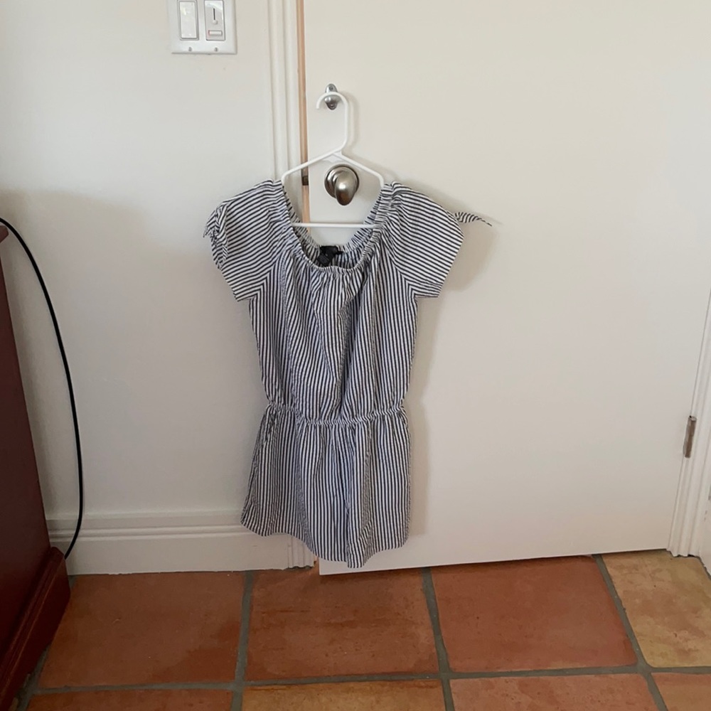Aqua striped Romper